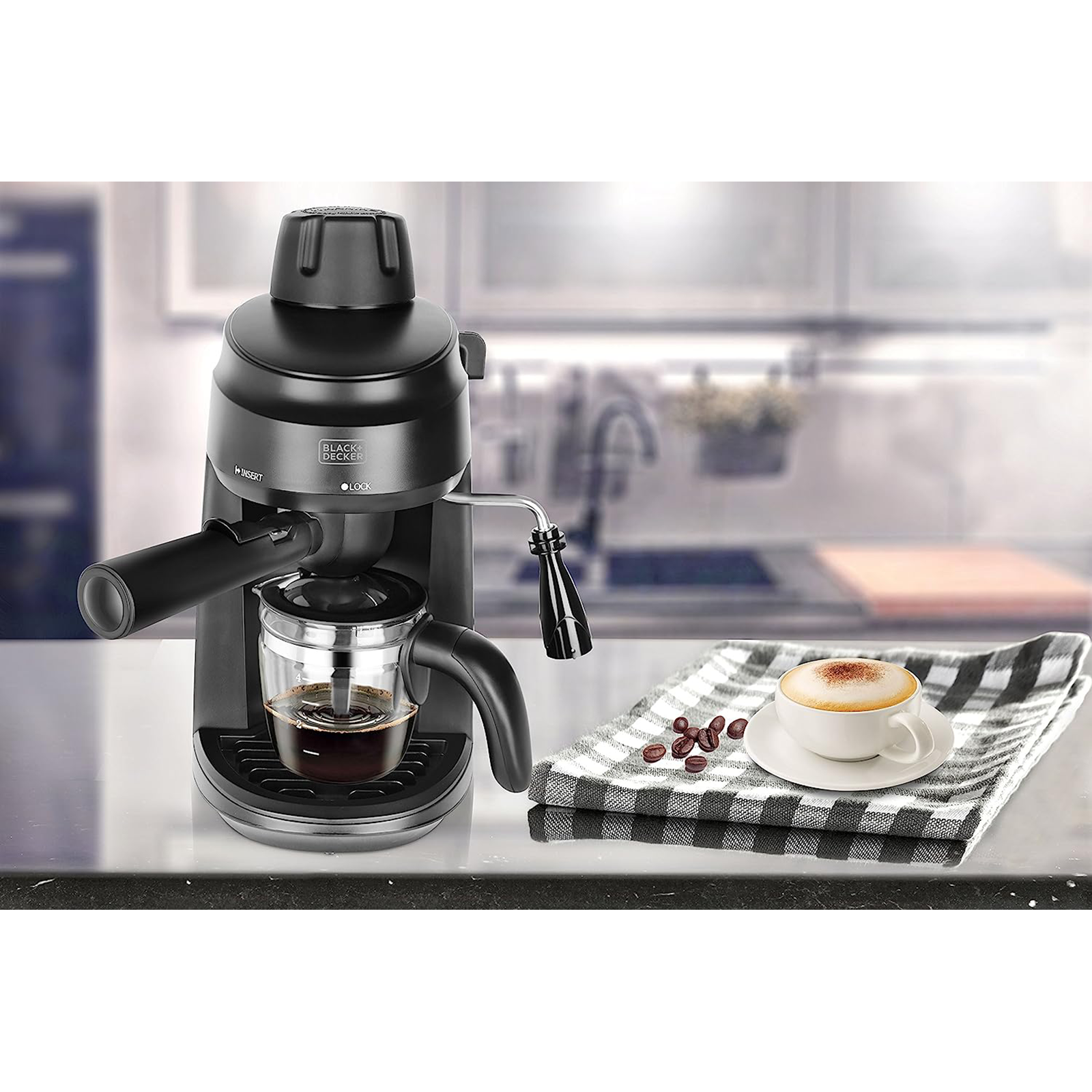 Buy BLACK DECKER BXCM0401IN 870 Watt 4 Cups Automatic Cappuccino